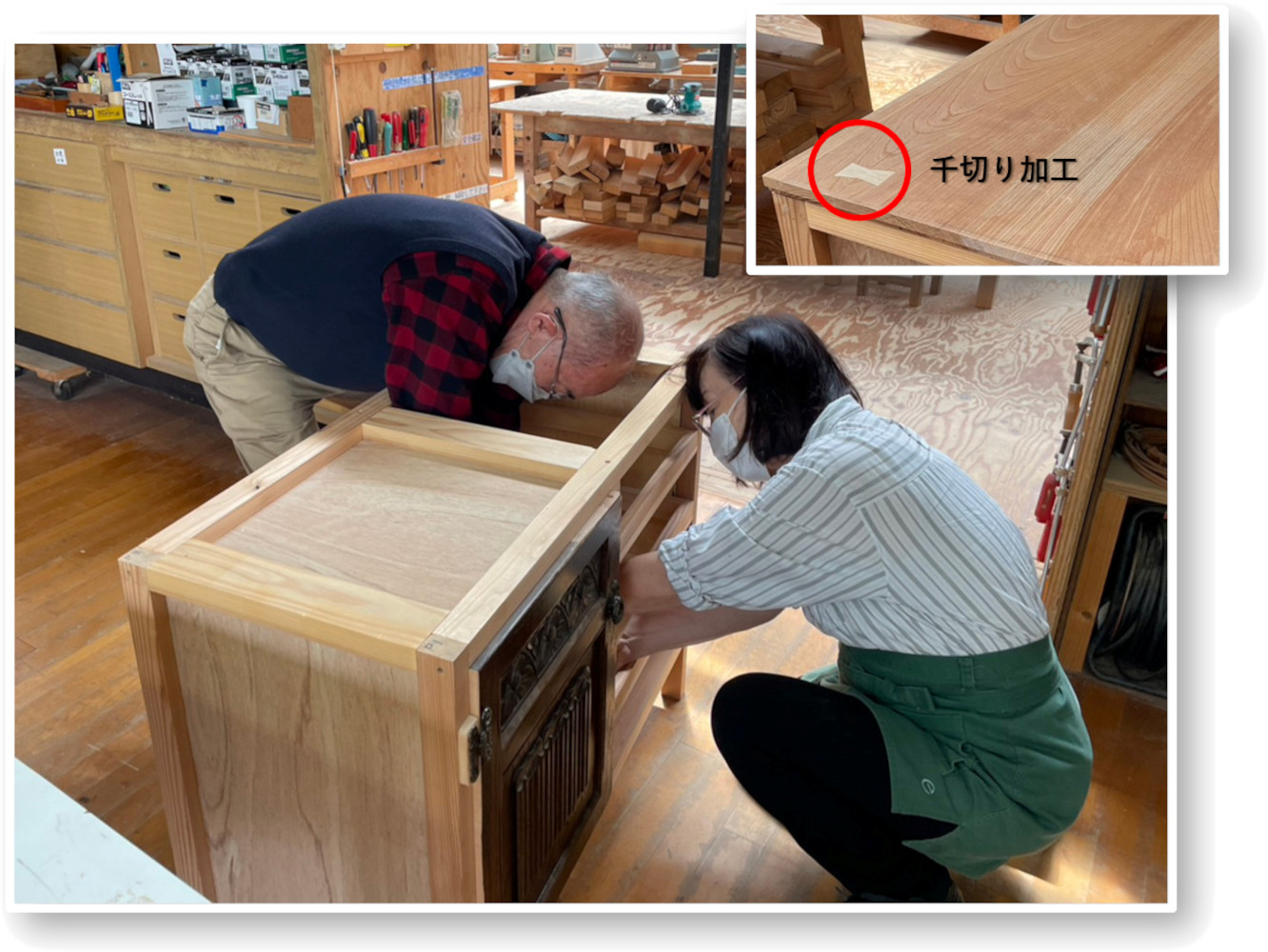 古家具材を活用したキャビネットを作りましたc